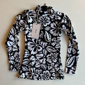 MIKOH MINI Kani Long Sleeve Rashguard w zipper in Luau Night NWT